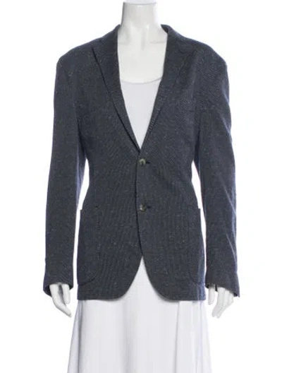 Pre-owned Boglioli Tweed Pattern Blazer In Blue