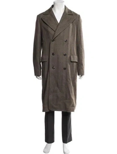 Pre-owned Boglioli Tweed Pattern Overcoat In Neutrals