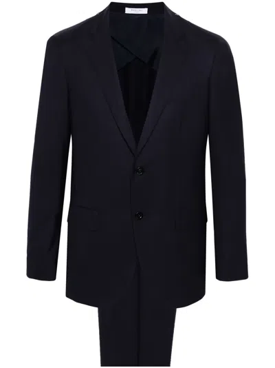 Boglioli Interlock-twill Virgin-wool Suit In Black