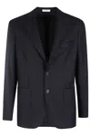 Boglioli Unlined Blue Virgin Wool Blazer With Classic Lapel In Blue