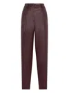 Boglioli Vegan Leather Trousers In Brown