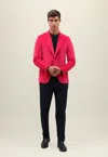 Boglioli Garment Dyed Velvet K-jacket In Fuchsia