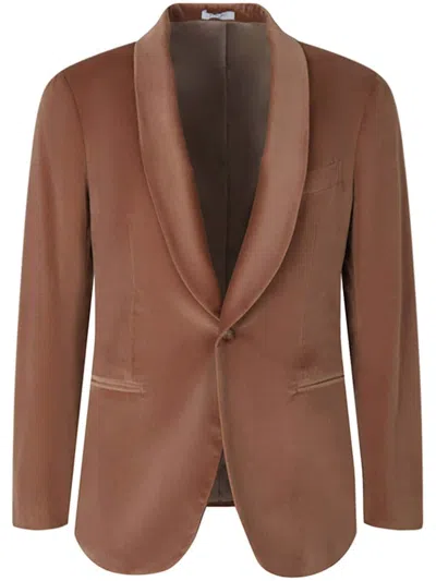 Boglioli Velvet Blazer In Brown