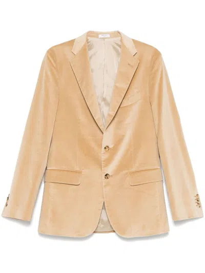 Boglioli Velvet Blazer In Neutrals