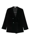 Boglioli Velvet Double-breasted Jacket In Black