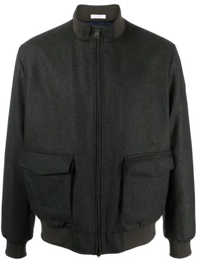 Boglioli Virgin Wool Bomber Jacket In Green