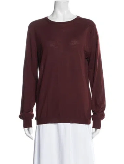 Pre-owned Boglioli Virgin Wool Crew Neck Sweater In Burgundy