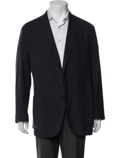 Pre-owned Boglioli Virgin Wool Patterned Blazer In Blue