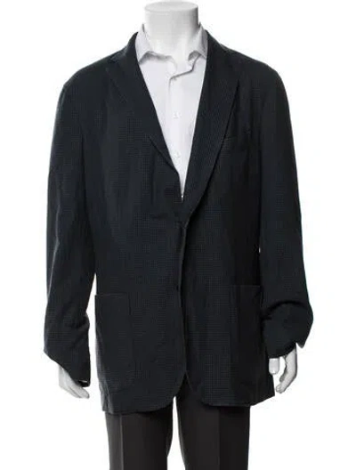 Pre-owned Boglioli Virgin Wool Patterned Jacket In Blue