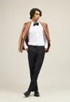 Boglioli Virgin Wool Satin Tuxedo Trousers In Black