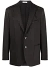 Boglioli Virgin-wool Single-breasted Blazer In Brown