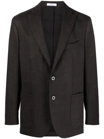 Boglioli Virgin-wool Single-breasted Blazer In Brown
