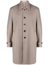 Boglioli Virgin-wool Single-breasted Coat In Neutrals
