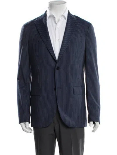 Pre-owned Boglioli Virgin Wool Striped Blazer In Blue