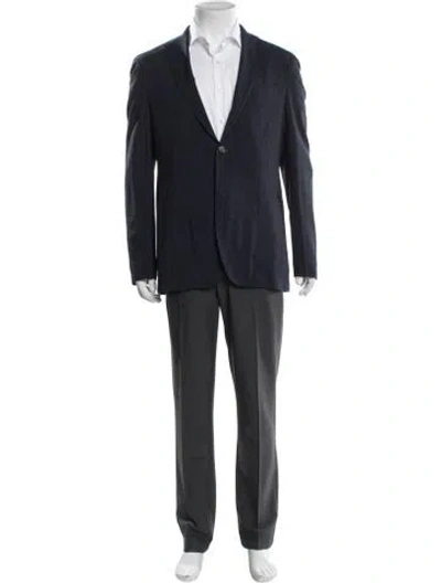 Pre-owned Boglioli Virgin Wool Striped Blazer In Blue