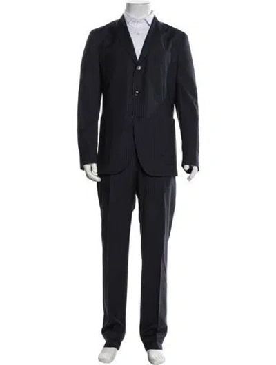Pre-owned Boglioli Virgin Wool Striped Two-piece Blazer In Black