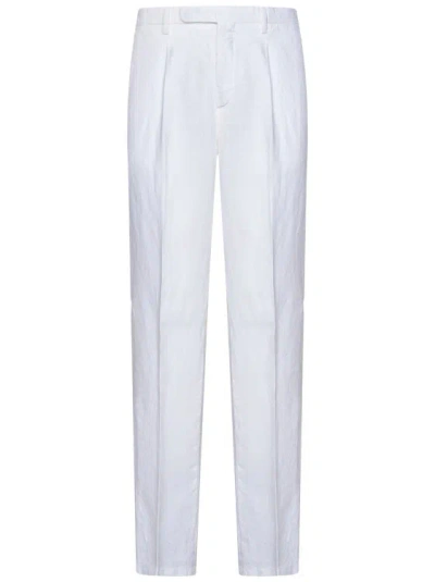 Boglioli Cotton Trousers In Blanco