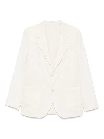 Boglioli White Wool Single-breasted Blazer