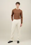 Boglioli Wide Wale Corduroy Loose Trousers In Brown