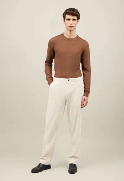 Boglioli Wide Wale Corduroy Loose Trousers In Brown