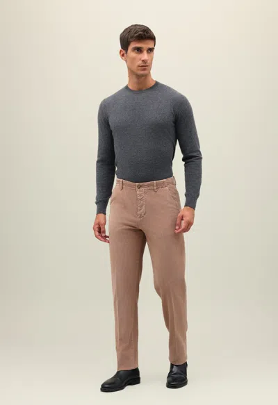 Boglioli Wide Wale Corduroy Pleated Trousers In Beige