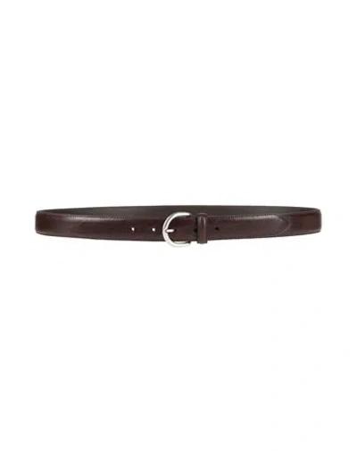 Boglioli Woman Belt Dark Brown Size 39.5 Leather