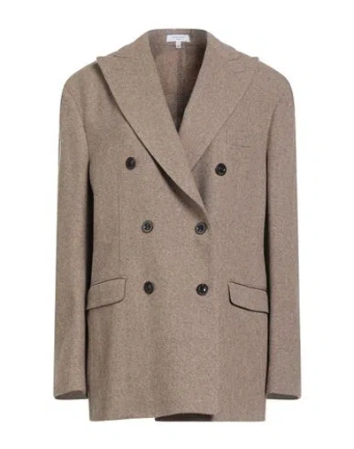 Boglioli Woman Blazer Camel Size 8 Virgin Wool, Cashmere In Brown