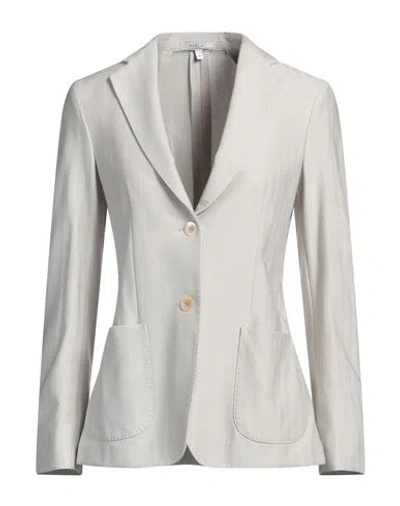 BOGLIOLI BOGLIOLI WOMAN BLAZER LIGHT GREY SIZE 4 COTTON, POLYESTER