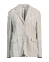 Boglioli Woman Blazer Beige Size 4 Cotton In Grey
