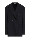 Boglioli Woman Blazer Midnight Blue Size 12 Virgin Wool, Cashmere In Black