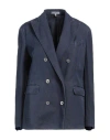 Boglioli Woman Blazer Navy Size 10 Cotton, Hemp In Navy