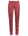 Boglioli Woman Pants Burgundy Size 4 Cotton, Elastane