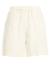 Boglioli Woman Shorts & Bermuda Shorts Ivory Size 4 Linen In Neutral