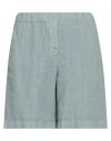Boglioli Woman Shorts & Bermuda Shorts Sage Green Size 4 Linen