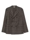 Boglioli Double-breasted Wool Blend Check Blazer In Multi