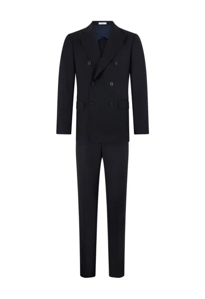 Boglioli Wool Canva B-line Suit In Blue