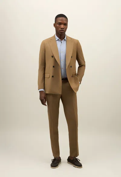 Boglioli Virgin Wool Double-breasted Suit In Brown