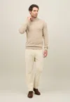 Boglioli Wool Cashmere Mouliné Turtleneck In Neutral