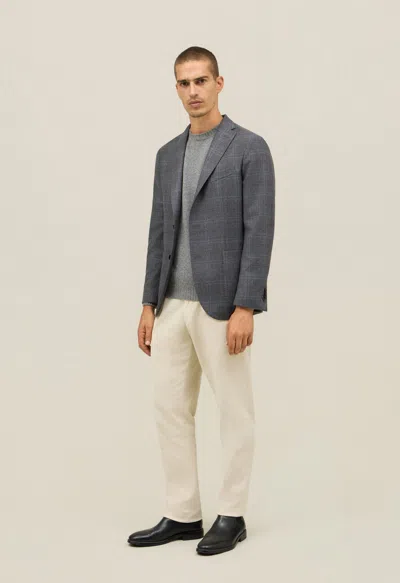 Boglioli Wool Check K-jacket In Gray