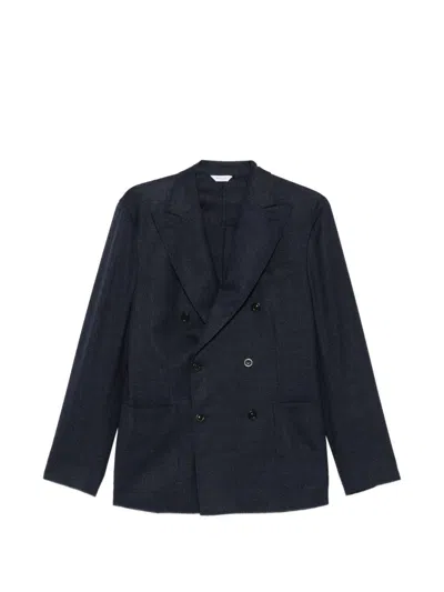 Boglioli Wool Double-breasted Jacket In Black