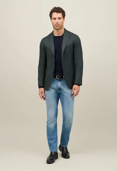 Boglioli Wool Hopsack K-jacket In Green
