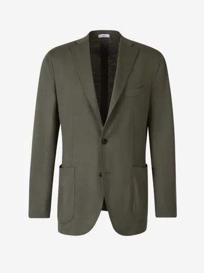 Boglioli Wool Knitted Blazer In Green