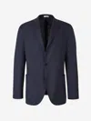 Boglioli Textured Knit Slim Fit K. Jacket In Navy Blue