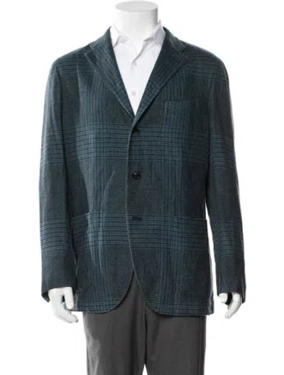 Pre-owned Boglioli Wool Plaid Print Blazer In Blue
