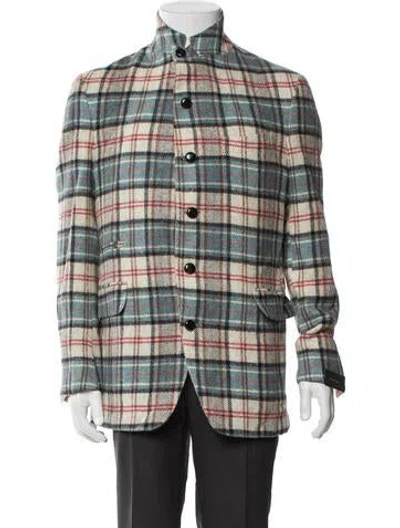 Pre-owned Boglioli Wool Plaid Print Trucker Jacket In Multi