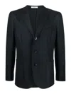 Boglioli Single-breasted Virgin Wool Blazer In Blue