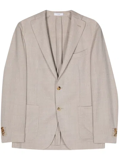 Boglioli Wool Single-breasted Blazer In Neutrals