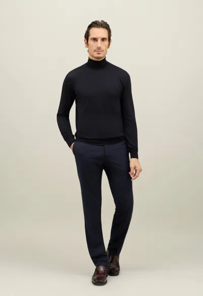 Boglioli Wool Turtleneck In Blue