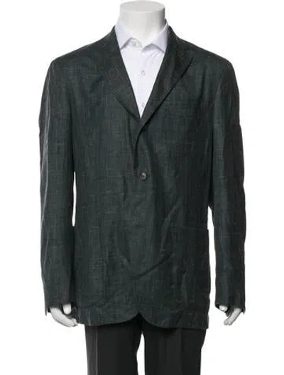 Pre-owned Boglioli Wool Tweed Pattern Blazer In Black