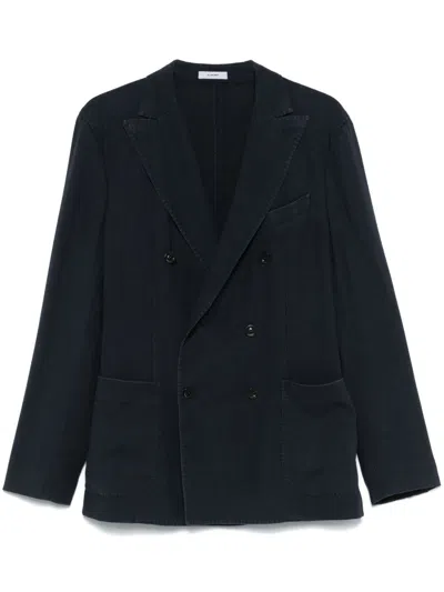 Boglioli Double-breasted Blazer With Peak Lapels In Black